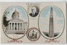 c1907 Montpelier Vermont - Leighton Capitol Series Governor & Bennington Monumen picture
