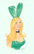 Doug Sneyd Playboy Artist 11 x 17 Inch Art Print ~ Green Eyed Bunny picture