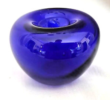 Cobalt Blue Glass Apple Paperweight No Makers Mark picture