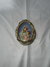 Antique Porcelain EGG Easter Jesus Lord LADY OF FATIMA Virgin Mother Mary Estate picture