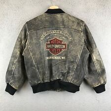 Vintage Authentic Harley Davidson Milwaukee WI Leather Jacket Youth L picture