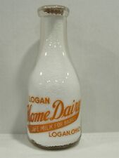 TRPQ Milk Bottle Logan Home Dairy Logan OH LOGAN COUNTY Mad & Happy Baby Picture picture