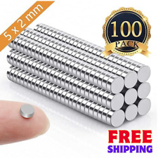 100 Neodymium Magnets Round Disc Refrigerator Mini Magnets 5x2mm Office, Crafts picture