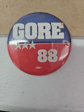 Gore 88 Politics Pin Button Vtg 1988 Three Star picture