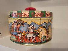 Vintage Wolfgang Chocolates York PA Round Metal Carousel Horses Tin Advertising picture