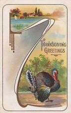 Thanksgiving Greetings Turkey 1910 Fayette Missouri to Nevada MO Postcard A30 picture