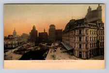 New York City NY-New York, City Hall Park From Broadway, Vintage Postcard picture