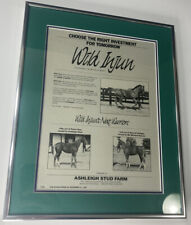 80s Framed Vtg Horse Racing Stud Farm Wild Injun Advertising picture
