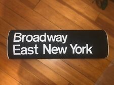 R27/30 NY NYC SUBWAY LARGE ROLL SIGN BROADWAY EAST NEW YORK FULTON CANARSIE BMT picture