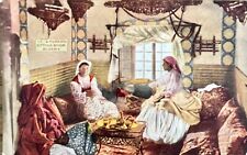 RPPC Antique Postcard Algeria A Turkish Sitting Room Harem Women Wives Moslem picture