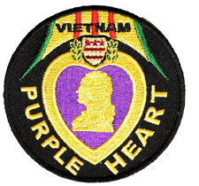 PURPLE HEART VIETNAM WAR ROUND PATCH - Color - Veteran Owned Business. picture