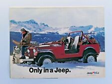 1986 Jeep CJ Vintage Cowboy & Siberian Husky Original Print Ad 8.5 x 11