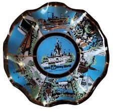 Vintage 1972 Walt Disney World Magic Kingdom Ruffled Glass Bowl Trinket Tray picture