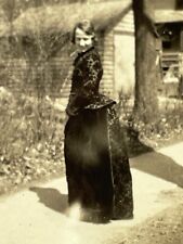 VE Photograph Woman In 1932 Modeling An Antique Dress Gown 24