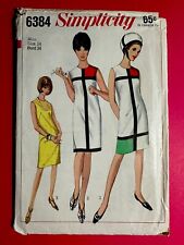 Rare Vintage 60’s Mondrian Look Sheath Dress 14 Simplicity 6384 UNCUT picture