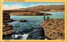 Celilo Falls Columbia River Oregon Cascade Mountains Old Postcard Unused A12 picture