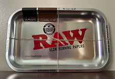 RAW TRAY ~CLASSIC SILVER~SMALL ROLLING TRAY~11 X 7~NEW picture