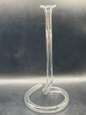 Vintage Clear Glass Blown Style Single Bud Vase 7 Inch Twisted picture