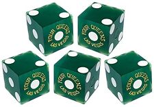Lot 5 Genuine Four Queens Vegas Casino Craps Dice Green Frosted Mixed Serial #s picture