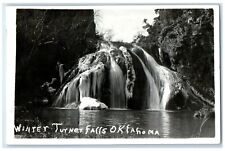 1946 Winter Turner Falls Oklahoma City OK, Waterfalls RPPC Photo Posted Postcard picture