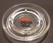 Pizza Hut Clear Glass Ashtray  Logo Advertising Tobacciana 5 Inch Round Vintage picture
