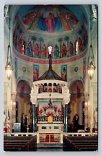 Pawtucket RI Our Lady of Consolation Church Catholic Vtg Postcard Interior View picture