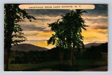 Lake Katrine NY-New York, Scenic Greetings, Antique, Vintage c1948 Postcard picture