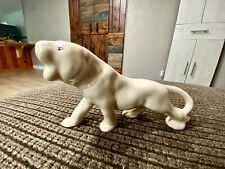 Vintage glazed porcelain off-white cougar, puma, mountain lion, panther figurine picture