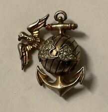 VINTAGE WWII STERLING SILVER TRIFARI MARINE CORPS SWEETHEART PIN PATRIOTIC picture