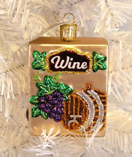 2021 OLD WORLD CHRISTMAS - BOXED WINE - BLOWN GLASS ORNAMENT - NEW W/TAG picture