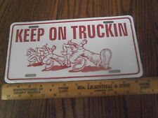 VINTAGE LICENSE PLATE KEEP ON TRUCKIN' GRATEFUL DEAD NEW IN PLASTIC '60'S '70'S picture