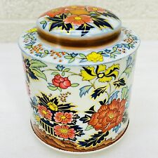 VTG‼ Daher Long Island NY Floral Embossed Round Biscuit Tin England Made • VG‼ picture