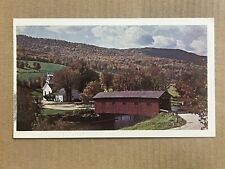 Postcard West Arlington VT Vermont Covered Bridge Batten Kill River at the Green picture