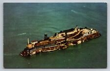 Postcard Alcatraz Island San Francisco Bay CA California Vintage Unposted Aeriel picture