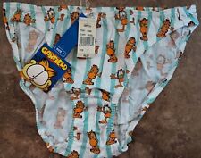 VINTAGE Garfield Striped Women's Bikini Panties Size 7 - New picture