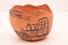 Rare Hopi Pictorial Pueblo Rain Vase Pot Jug Native Pueblo Pottery Graphic VTG picture