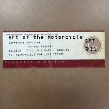 Art of the Motorcycle Exhibit Ticket Stub 2019 Guggenheim Museum Morgan Stanley picture