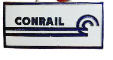 Vintage Conrail Train Keychain White Blue Rectangle  picture