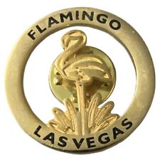Vintage Flamingo Las Vegas Hotel & Casino Gold Tone Travel Souvenir Pin picture