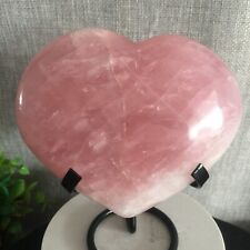 743g Natural Pink Rose heart shape Quartz Crystal heart Healing Gemstone 06 picture