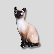 Vintage Royal Doulton England Figurine Sitting Siamese Cat Blue Eyes 6