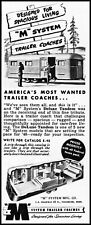 1948 M System Trailer Coach Home Vicksburg Mississippi vintage art print ad LA9 picture