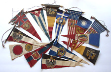GROUP OF ANTIQUE CIGAR/TOBACCO FELT PENNANT FLAGS, VARIOUS COUNTIRES picture