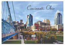 Cincinnati, Ohio Skyline, Ohio River, OH Souvenir Fridge Photo Magnet CIN101 picture