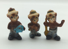 Lot of 3 Vintage Smokey the Bear Miniatures Bone China Figurines Japan Tiny picture