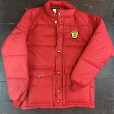 VTG Rare Swingster Johnston Brand Farm Seed Puffer Jacket Red USA Small picture