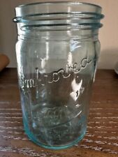 Vintage Blue Canning Jar Improved Gem Pint #13 Embossed picture