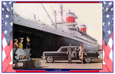 OCEAN LINERS 2116 - SS United States 1955 Cadillac 11 x 17 Print picture