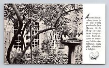 Hollywood California Ivar House Scenic Garden Fountain BW UNP Postcard picture