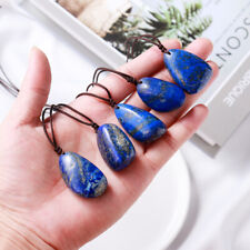 Blue Lapis Lazuli Tumbled Polished Stone Pendant Healing Crystal Quartz Necklace picture
